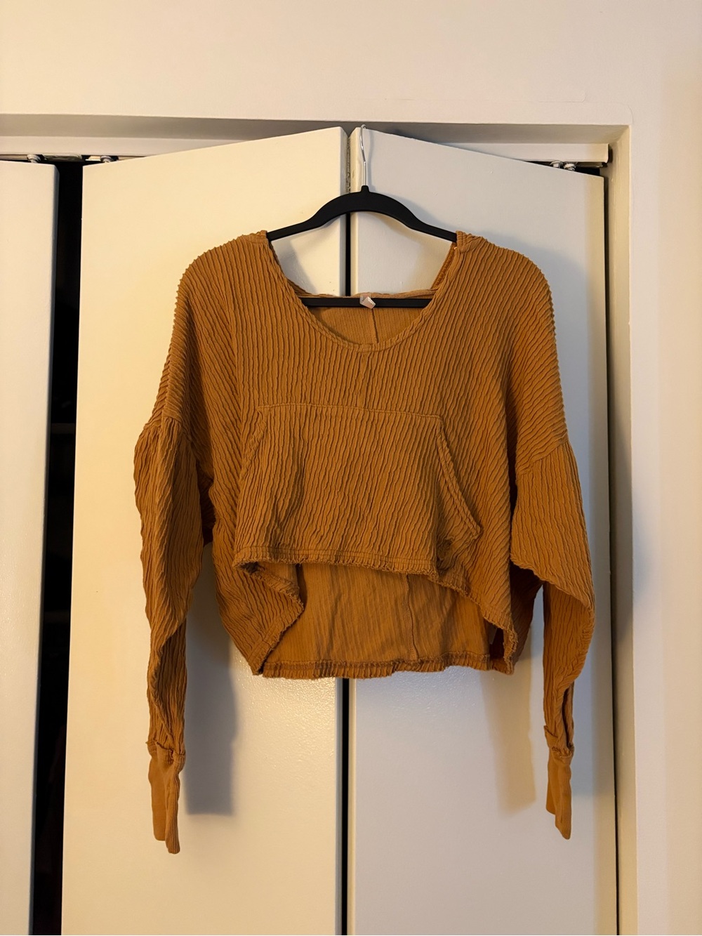 Free People Cropped Ribbed Pullover